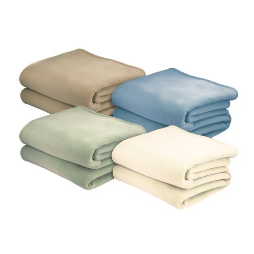 GuestSupply US Vellux Nylon Flock Blanket by Martex Queen 90x90 3.0 lbs Tan